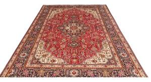 Tappeto Tabriz Stilizzato Rosso Blu Scuro 195x288 Cm