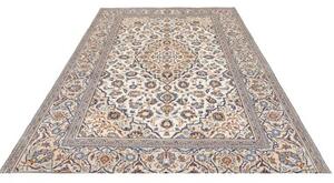 Tappeto Kashan Medaglione Floreale Avorio Blu 202x303 Cm