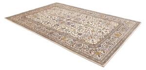 Tappeto Kashan Medaglione Floreale Avorio Blu Cobalto 204x300 Cm