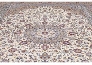 Tappeto Kashan Medaglione Floreale Avorio Beige 290x400 Cm