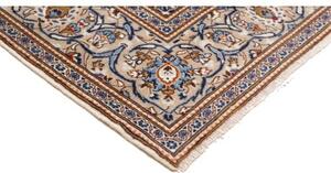 Tappeto Kashan Medaglione Floreale Avorio Blu 195x297 Cm
