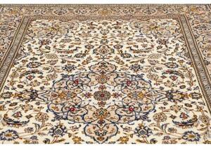 Tappeto Kashan Medaglione Floreale Avorio Blu Cobalto 204x300 Cm
