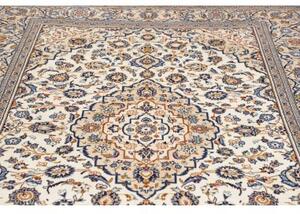 Tappeto Kashan Medaglione Floreale Avorio Blu 202x303 Cm