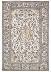 Tappeto Kashan Medaglione Floreale Avorio Blu 202x303 Cm