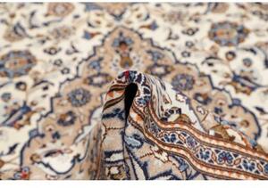 Tappeto Kashan Medaglione Floreale Avorio Blu 195x297 Cm
