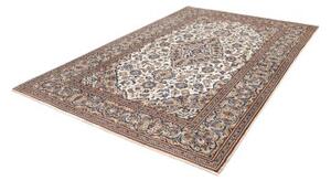 Tappeto Kashan Medaglione Floreale Avorio Blu 195x297 Cm