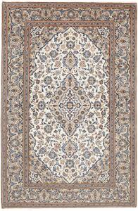 Tappeto Kashan Medaglione Floreale Avorio Blu 195x297 Cm