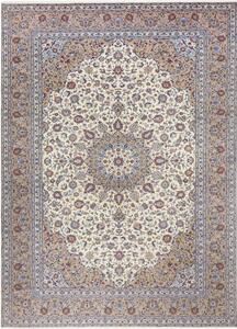 Tappeto Kashan Medaglione Floreale Avorio Beige 290x400 Cm