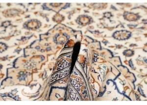 Tappeto Kashan Medaglione Floreale Avorio Blu 202x303 Cm