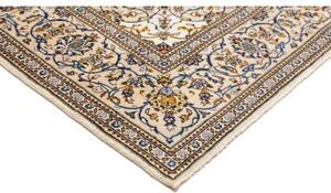 Tappeto Kashan Medaglione Floreale Avorio Blu Cobalto 204x300 Cm