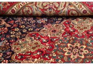 Tappeto Tabriz Medaglione Floreale Rosso Blu Scuro 204x300 Cm