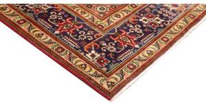 Tappeto Tabriz Stilizzato Rosso Rubino Blu Scuro 253x348 Cm
