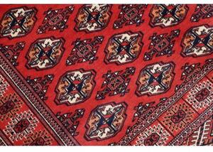 Tappeto Torkaman Stilizzato Rosso Blu Scuro 150x217 Cm