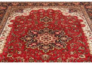Tappeto Tabriz Medaglione Floreale Rosso Blu Scuro 200x300 Cm