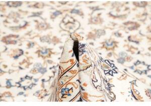 Tappeto Kashan Medaglione Floreale Avorio Blu Cobalto 200x294 Cm