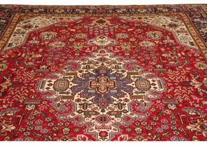Tappeto Tabriz Stilizzato Rosso Rubino Blu Scuro 253x348 Cm