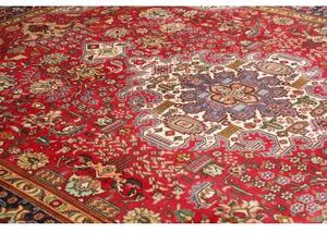 Tappeto Tabriz Stilizzato Rosso Rubino Blu Scuro 253x348 Cm