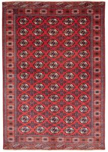 Tappeto Torkaman Stilizzato Rosso Blu Scuro 150x217 Cm