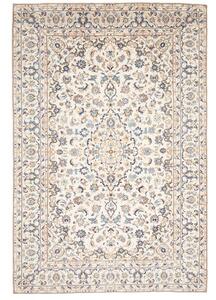 Tappeto Kashan Medaglione Floreale Avorio Blu Cobalto 200x294 Cm