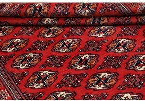 Tappeto Torkaman Stilizzato Rosso Blu Scuro 150x217 Cm