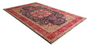 Tappeto Tabriz Medaglione Floreale Rosso Blu Scuro 204x300 Cm