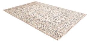 Tappeto Kashan Medaglione Floreale Avorio Blu Cobalto 200x294 Cm