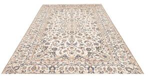 Tappeto Kashan Medaglione Floreale Avorio Blu Cobalto 200x294 Cm