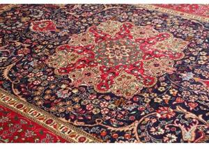 Tappeto Tabriz Medaglione Floreale Rosso Blu Scuro 204x300 Cm