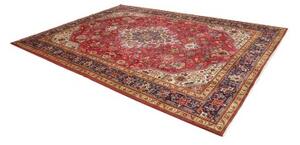 Tappeto Tabriz Stilizzato Rosso Rubino Blu Scuro 253x348 Cm