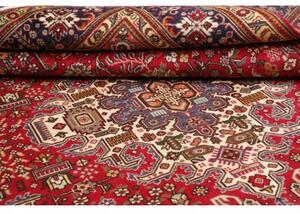 Tappeto Tabriz Stilizzato Rosso Rubino Blu Scuro 253x348 Cm
