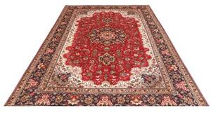 Tappeto Tabriz Medaglione Floreale Rosso Blu Scuro 200x300 Cm