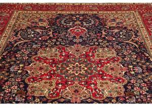 Tappeto Tabriz Medaglione Floreale Rosso Blu Scuro 204x300 Cm