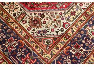Tappeto Tabriz Stilizzato Rosso Rubino Blu Scuro 253x348 Cm