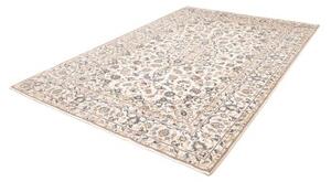 Tappeto Kashan Medaglione Floreale Avorio Blu Cobalto 200x294 Cm