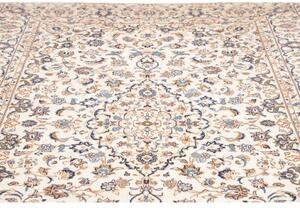 Tappeto Kashan Medaglione Floreale Avorio Blu Cobalto 200x294 Cm