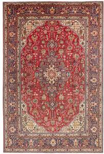 Tappeto Tabriz Stilizzato Rosso Blu 198x307 Cm