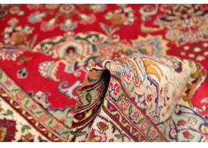 Tappeto Tabriz Medaglione Floreale Rosso Verde 222x292 Cm