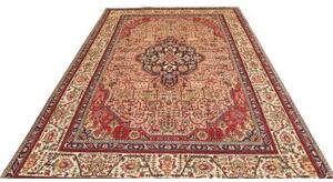 Tappeto Tabriz Stilizzato Beige Rosso Mattone 200x302 Cm