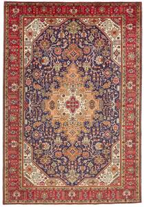 Tappeto Tabriz Stilizzato Blu Scuro Rosso 204x298 Cm
