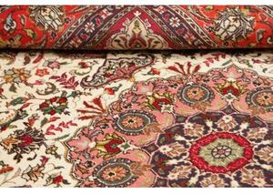 Tappeto Tabriz Medaglione Floreale Rosso Avorio 203x298 Cm