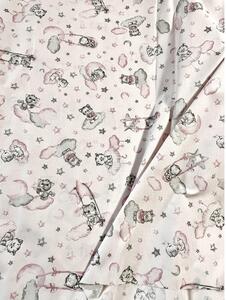 Tessuto di cotone Gatti rosa, h. 140 cm