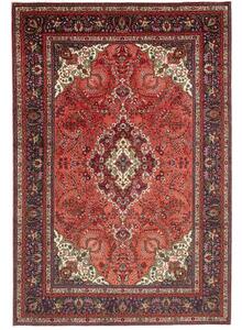 Tappeto Tabriz Medaglione Floreale Rosso Corallo Blu Scuro 200x293 Cm