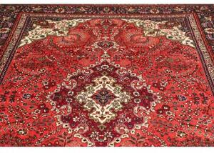 Tappeto Tabriz Medaglione Floreale Rosso Corallo Blu Scuro 200x293 Cm