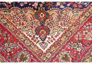 Tappeto Tabriz Medaglione Floreale Blu Notte Rosso 205x309 Cm