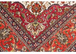 Tappeto Tabriz Medaglione Floreale Rosso Avorio 203x298 Cm