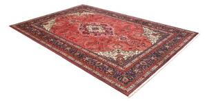 Tappeto Tabriz Medaglione Floreale Rosso Corallo Blu Scuro 200x293 Cm