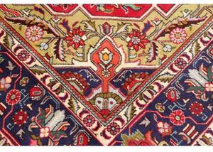 Tappeto Tabriz Stilizzato Rosso Blu Scuro 202x302 Cm
