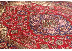 Tappeto Tabriz Medaglione Floreale Rosso Blu 197x292 Cm