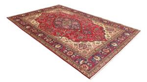 Tappeto Tabriz Medaglione Floreale Rosso Blu 197x292 Cm