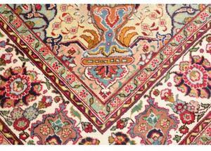 Tappeto Tabriz Medaglione Floreale Rosso Verde 222x292 Cm